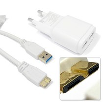 노트프로12.2 탭프로12.2용 충전기 5V 2100mA USB3.0 마이크로b 케이블 포함 5Gbps 지원 갤럭시 노트3 S5 웨이브, 1개