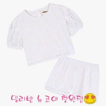 #밀리밤 뉴코아 창원점 **22여름 신상**아일렛 블라우스 바지세트 #MLRT22751