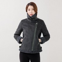 [앙스블랑] 국내제작 천연 양모 하이넥 여성 라이더 양털 여자 무스탕 자켓 - 라스트 찬스/추가할인 쿠폰 926