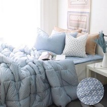 아트박스/메종텍스타일 정전기가 적은 노스파 크로스 극세사 차렵이불 세트 Q 블루