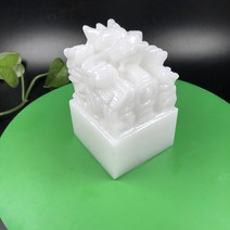 옥새 직인 도장 명판 낙관 인감 결재 화이트 옥 조각 새겨진 옥 단어 선물 컬렉션 장식품, 길이 30너비 30높이 40cm