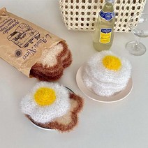 [울클럽]계란 꽃 수세미 키트 DIY 왕초보 고급수세미실 두겹 도톰 수세미(동영상), 101흰색(2볼) ＋ 122진노랑(1볼)