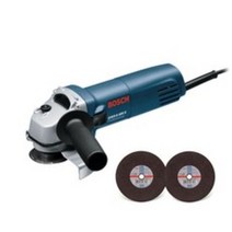 보쉬 10.2cm 변속 그라인더 GWS 6-100E + 철재용 + 스텐리스용 절단석 2종, 1세트