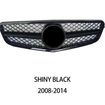 AMG C63 신차 프론트 그릴 벤츠 c클래스 W204 C180 C200 2008-2014 레이싱 범퍼 GT 다이아몬드, 02 shiny black