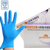 보생 니트릴 위생장갑 100매 식품용 블루 화이트 S M L, 블루 M 100매
