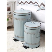 빈티지 실내 인테리어 소품 철제휴지통 사무실 어린이집 주방 개인책상, 대(12L)