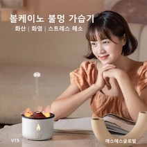 볼케이노 불멍 가습기 V19 대용량 미니가습기 화산 가습기 KC인증, 화이트