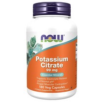 (번들) 나우푸드 포타슘 시트레이트 99mg 180캡슐 2통 NOW Foods Potassium Citrate