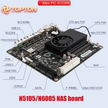 Topton NAS 마더 보드 N6005/N5105 4x 인텔 i226-V 2.5G Nics 듀얼 M.2 NVMe Six SATA3.0 2 * DDR4 HDMI2.0 미니 ITX, 16GB DDR4 512GB NVMe_Intel Cel