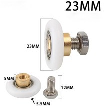 4pcs 샤워 룸 도르래 19/23/25/27mm 욕실 슬라이딩 유리 도어 휠 나일론 구리 롤러 하드웨어 교체, 02 23mm