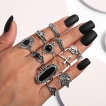 남성스웨터 여성용 보헤미안 반지 정의되지 않은 Bague 반지 세트 소녀 선물 Slytherin Bagues Fidget Signet 반지 고딕 Schmuck