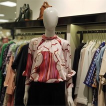 블루페페 NC14 뒤 스카프넥 패턴블라우스 P204MSC006