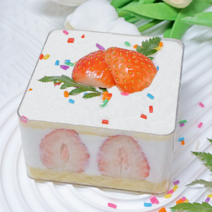 [당일출고] 티라미수용기 보틀케이크용기 정사각케이스 소 12p, Handmade 크라프트띠지 20p