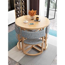 리셉션 협상 고객 판매 밀크티 전문점 커피숍 휴게실 작은 발코니 작은 원형 테이블과 의자 등을 보관할 수 있습니다., 하늘색천의자+월넛컬러80테이블