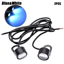 안개등 2pc 5W 전기 자동차 독수리 눈 플래시 램프 21mm LED DRL 다채로운 안개 주간 오토바이 브레이크 테, 03 Blue-White