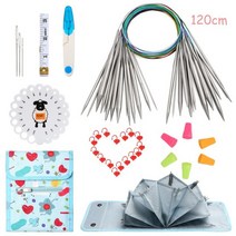 코바늘뜨기 세트 패키지 혼자놀기 뜨개질 바늘 크로쉐 2.25mm-10.0mm 원형 링, 120cm