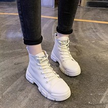 ridh351 심플 캐주얼 발목 하이탑 여성 플랫워커