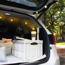 지엠지모터스 더뉴코란도스포츠 16~18 쉬머 폴딩 캠핑박스 차박 다용도 트렁크정리함 우드플레이트 포함 풀세트, 베이지 1P