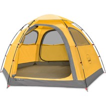 독일 KAZOO 야외 캠핑 텐트 가족 내구성 방수 쉬운 설치 2 인용 태양 보호 2/3/4 명, 03 M4PY노란색