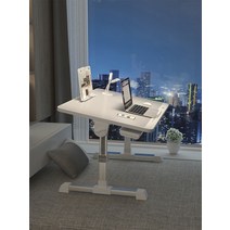 자동 높낮이 조절 책상 테이블 전동 높이조절 책상 침대 테이블, 블랙+서랍 + USB(팬 + 조명)