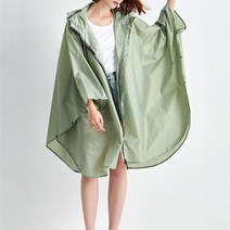 에버유어스 여성 판초 루즈핏 등산비옷 방수 방풍 후드 레인코트 골프비옷 라이트 그린, XL