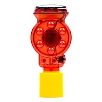 LED 파이프용(48mm) 쏠라 경고등 / 경광등 공사장 깜빡이 태양열 충전 유도등 도로 안전용품 말뚝 파이프 고정