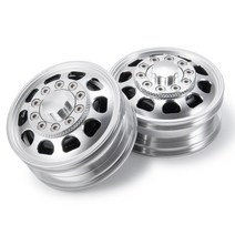 YEAHRUN-합금 금속 비드록 프론트/리어 휠 림 허브 타미야 R620 1/14 RC 트랙터 트레일러화물 트럭 업그레이드 부품용, [15] F(Front Wheel) 2Pcs