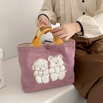 러브앤시티 덩크쿠키 코듀로이 토트백