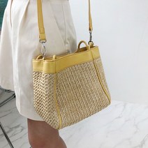 커밍투유 여름 사각 라탄 미니 백