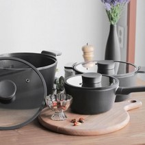 위생 요리 전골 찌개 강화유리 세라믹코팅 2종 냄비세트, 불칸 24양수+26곰솥