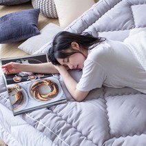 슬리안 시원한 여름 쿨 냉감 요 솜 토퍼 매트리스 침대 뱀부 시어서커 캠핑 차박 알러지케어, 화이트