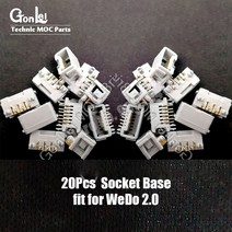레고 호환 금속 칩 블록 브릭 부품이 있는 크리스탈 헤드 커넥터 WeDo2.0 센서 모터 45300 WeDo 2.0 코어, 05 20Pcs Socket base