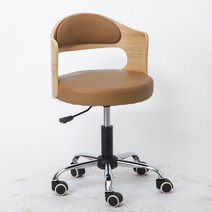 유럽 스타일의 나무 등받이 가정용 컴퓨터 의자 현대 작은 사무실 서재 학생 회전 체어, 이 나무 천연 노란색 소가죽