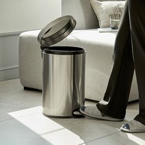 한샘 심플라운드 스텐페달 휴지통 12L, 단품