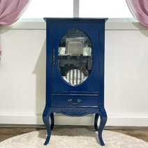 엔틱가구 네이비빈티지 유리 장식장 앤틱진열장, 네이비