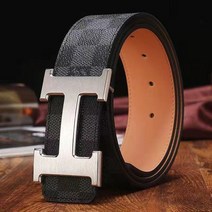 매끄로운 버클 벨트 사랑 I마르스 허리띠 남성 리얼가죽 두층 소가죽 비지니스 H매끈매끈 구리단추 클래식 3717278964, 블랙 칸 H은단추 125