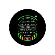 이산화탄소경보기 공기측정 co2감지7In 1 대기질 측정기 PM2.5 CO2 TVOC HCHO AQI 온도 이산화탄소 검출기, 04 7in1 Black No Wifi, 04 7in1 Black No Wifi
