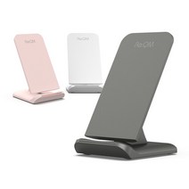 리큐엠 15W 초고속 무선충전기 스탠드 QWC-Q1500, 핑크