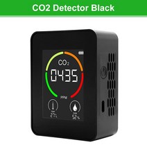 미세먼지측정기 실내 공기질 휴대용 측정기 Tuya-스마트 대기질 모니터 감지기 6In1 WiFi CO2 PM2.5 TVOC, 02 CO2 Detector Black