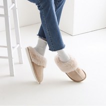 앞막힌 둥근코 털 슬리퍼