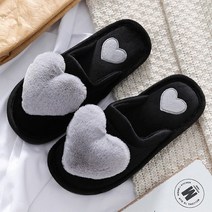 Floor Slippers Women Winter Heart Shoes Woman Slides Plush Home Ladies Indoor House Autumn Warm Fur