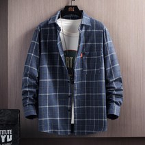 DFMEI 체크 남방 남성 긴팔 이너 패션프랜치 남성 셔츠