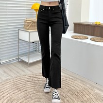 티데일리 밀리 컷팅 부츠컷 팬츠 여성용 스판 면바지