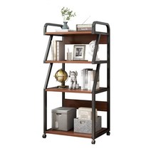 프린터 선반 복합기 받침대 수납 다이 거치대 이동식, 호두 5단 블랙 프레임06