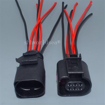 Shhworld-1 세트 6 핀 3B0973813 1J0973713 1.5mm 자동 온도 센서 플러그 방수 전선 커넥터 트럭용, [06] 1pair with wrie