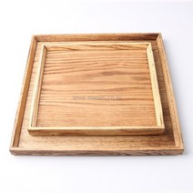 애쉬목 고급 백골 정사각 나무 쟁반 2size, 중