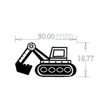 떡도장 베이킹인두 3cm 불도장제작 모형 현품 불도장만들기 인두도장, 벤딩핸들+3cm패턴(굴삭기)