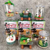 귀여운 PVC 깜박임 상자 작은 개 해피 홀리데이 액션 피규어 6PCS 세트 미니어처 정원 장식