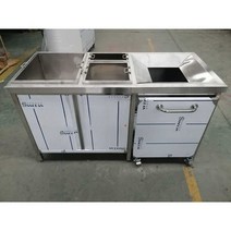 잔반 처리대 업소용 개수대 식당 스텐 수거대 반납, 130x60x80 바퀴+손잡이