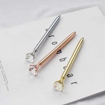 갓샵 보석볼펜 2종 다이아몬드볼펜 진주볼펜 특이한펜, 진주/로즈골드